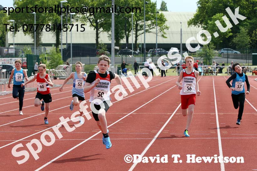Boys under-13s 100 metres, North Eastern Track and Fields Champs., Middlesbrough. Photo: David T. Hewitson/Sports for All Pics